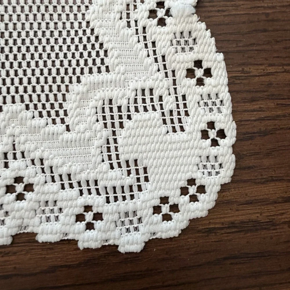 Vintage Ivory Lace Placemats Set Of 9 Floral Filet Lace Cottagecore Farmhouse